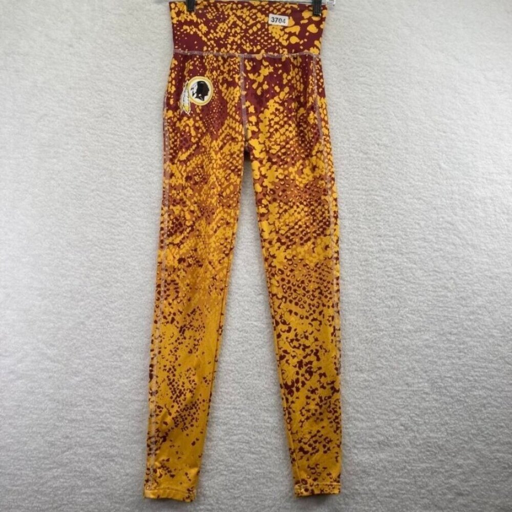 NFL Team Apparel Womens Washington Commanders Leggings Size XS Burgundy Red Gold